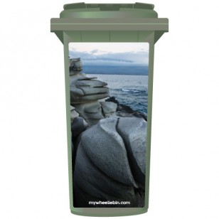 Smooth Rocks On A Shoreline Wheelie Bin Sticker Panel